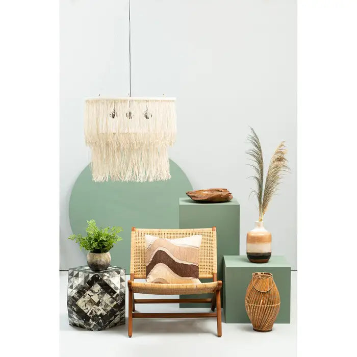 Hobart Cream Leather Ceiling Light