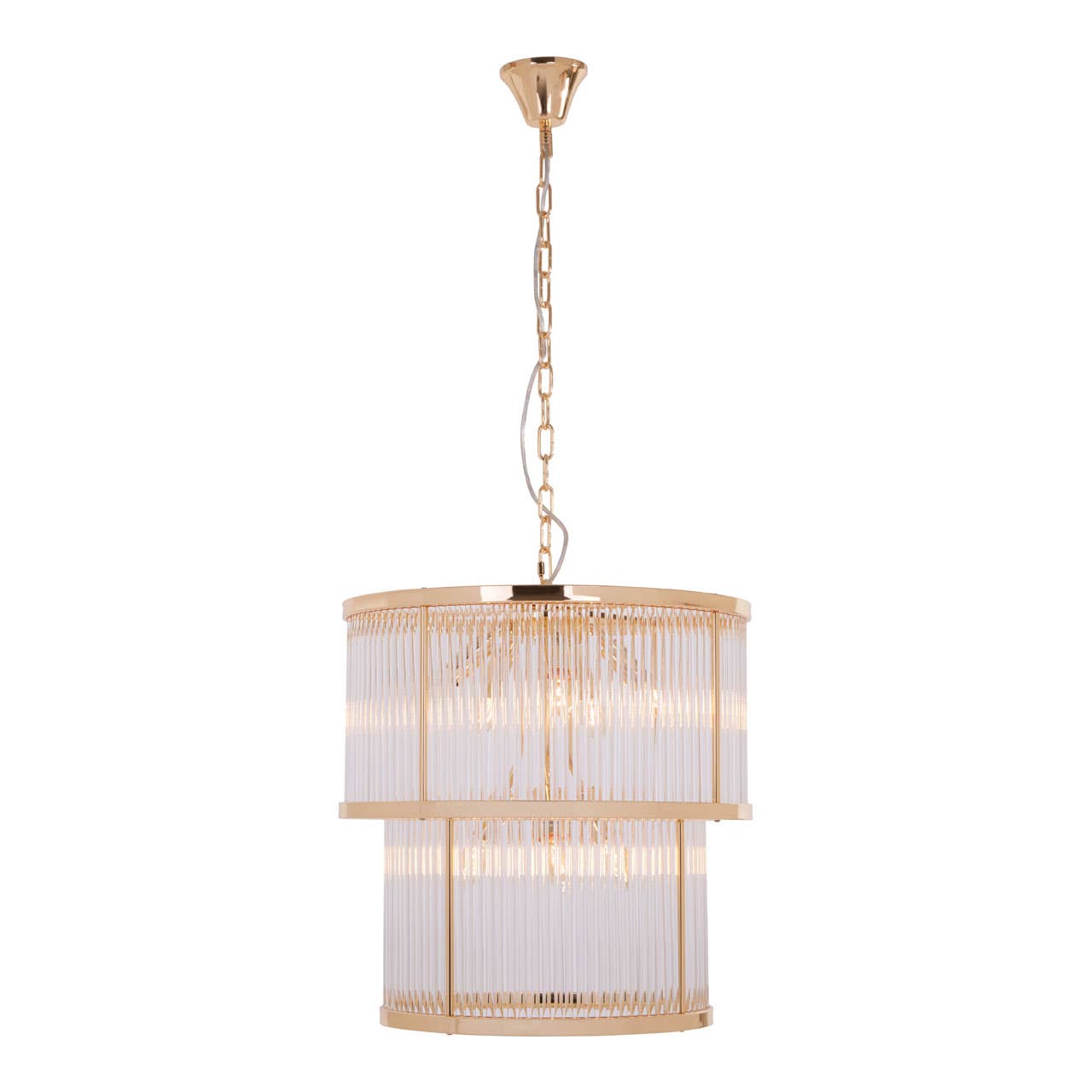 Rioja 2 Tier Gold Finish Glass Chandelier