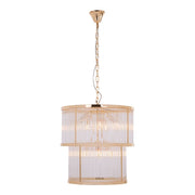 Rioja 2 Tier Gold Finish Glass Chandelier