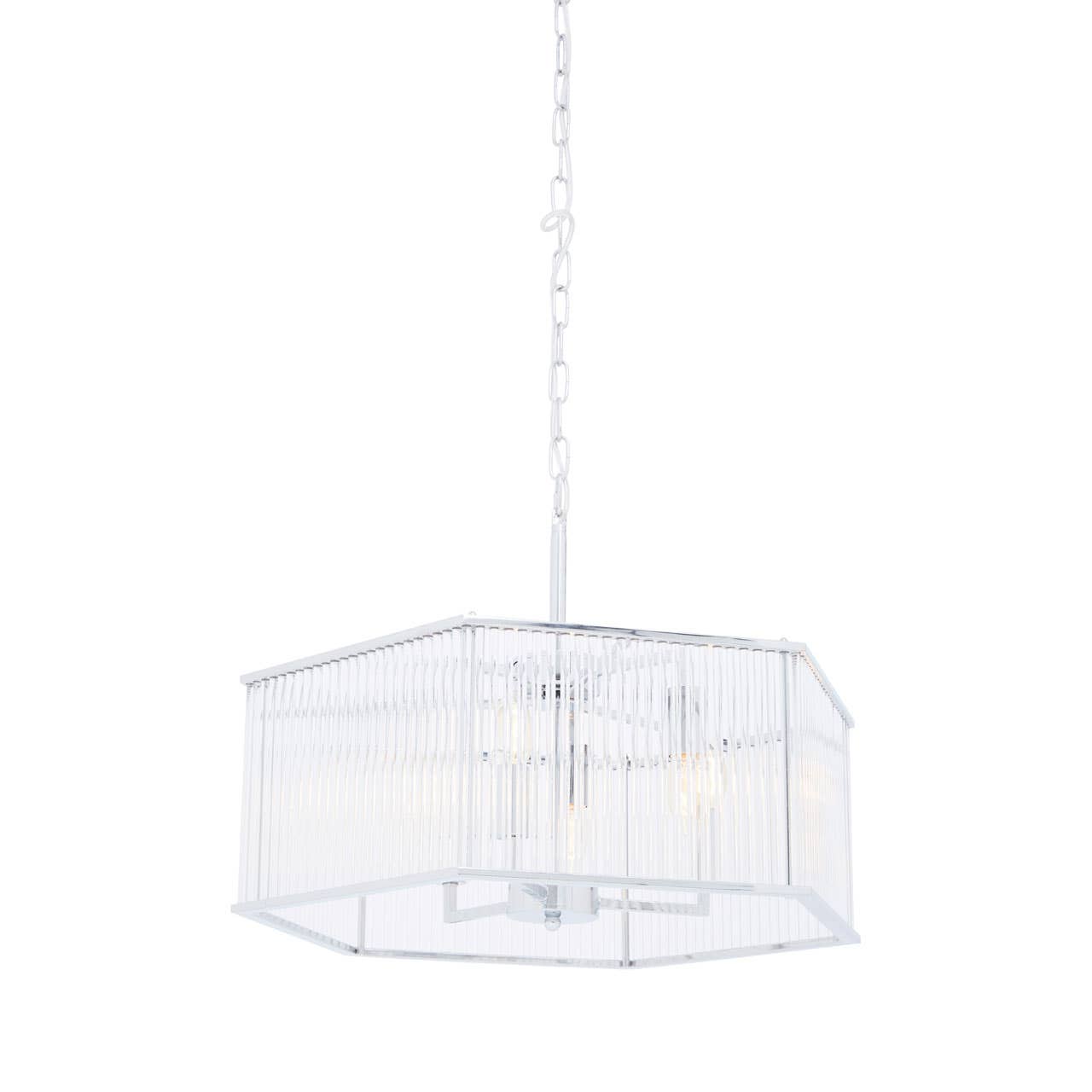 Lacey 6 Light Hexagonal Chrome Pendant Light