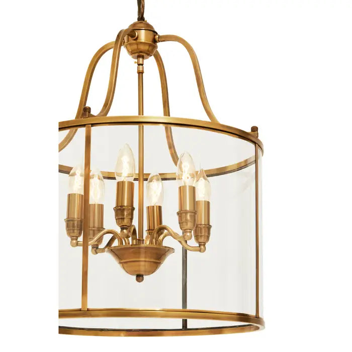 Hythe 6 Bulbs Pendant Light- Brass & Chrome Finishes