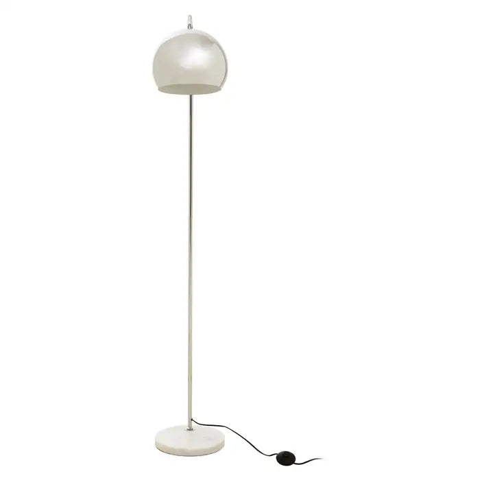 Asher Floor Chrome Finish Lamp With White Base