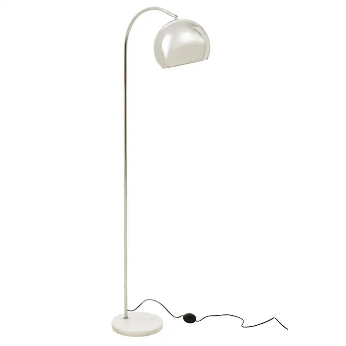 Asher Floor Chrome Finish Lamp With White Base