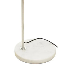 Asher Floor Chrome Finish Lamp With White Base