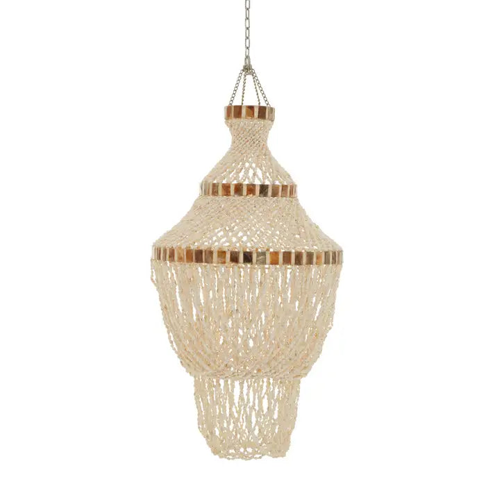 Bowral Natural White And Amber Pendant