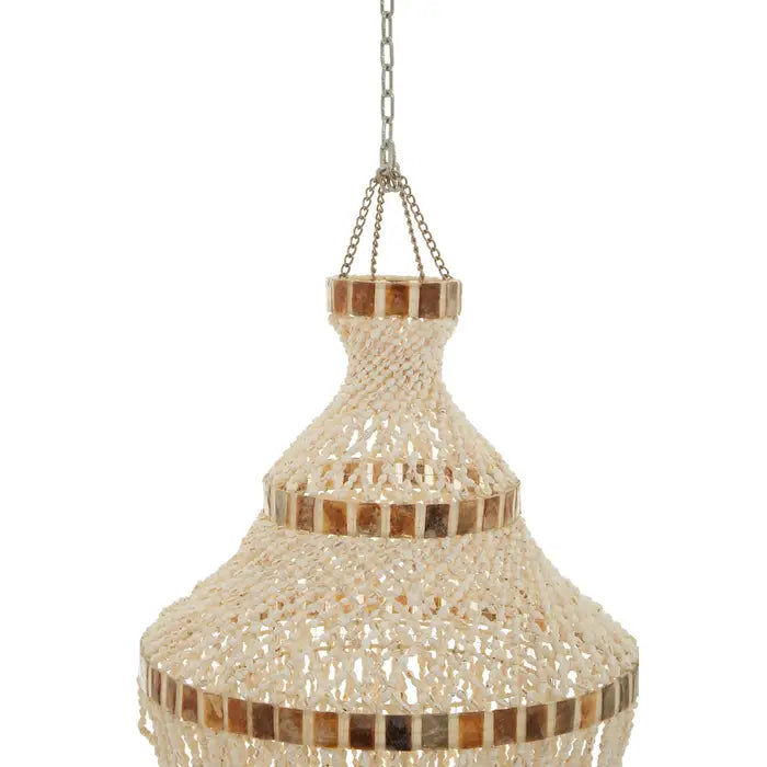 Bowral Natural White And Amber Pendant