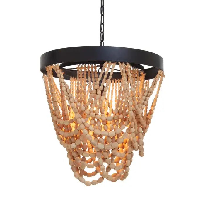 Lewes Wood Bead Chandelier