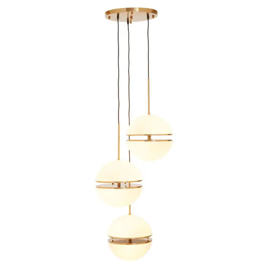 Orbital Three Ball Brass Pendant Light