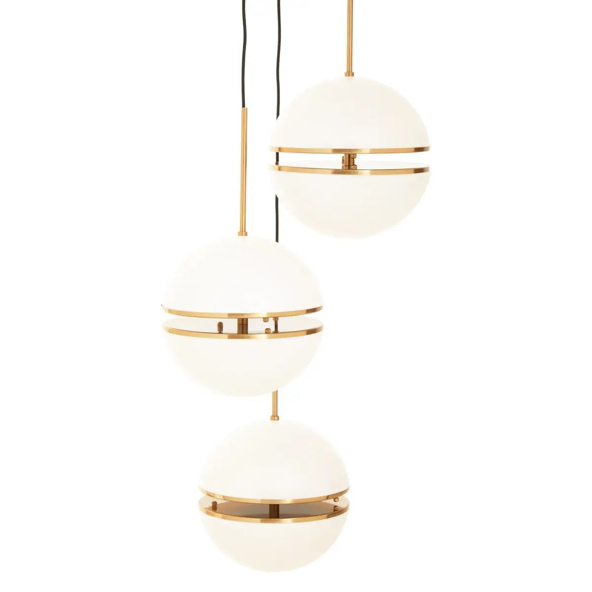 Orbital Three Ball Brass Pendant Light