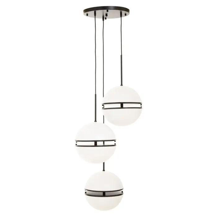 Orbital Three Ball Brass Pendant Light
