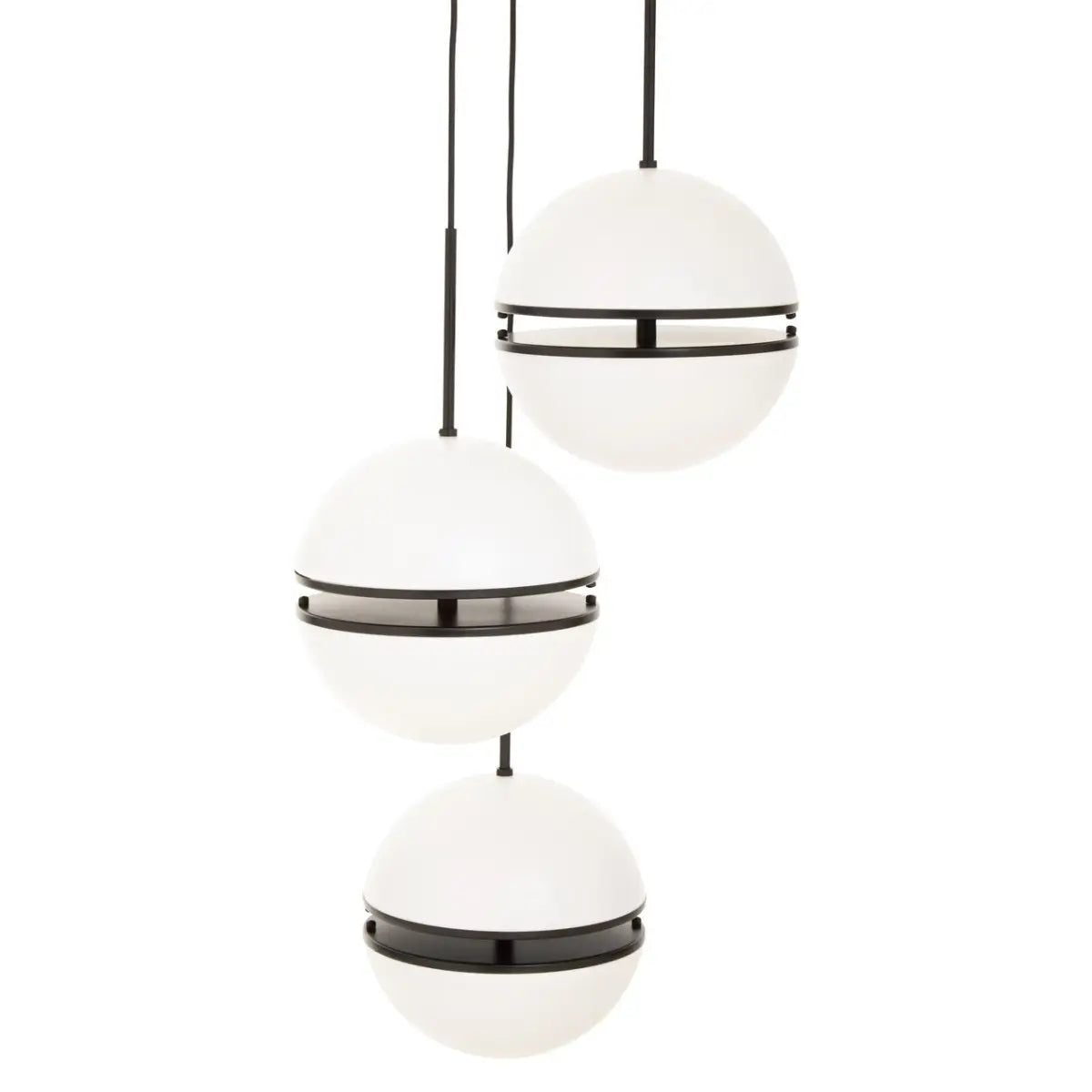 Orbital Three Ball Brass Pendant Light