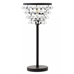 Walton Clear Crystal Table Lamp with Black & Gold  Metal