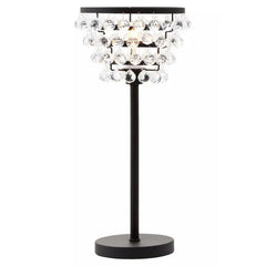 Walton Clear Crystal Table Lamp with Black & Gold  Metal