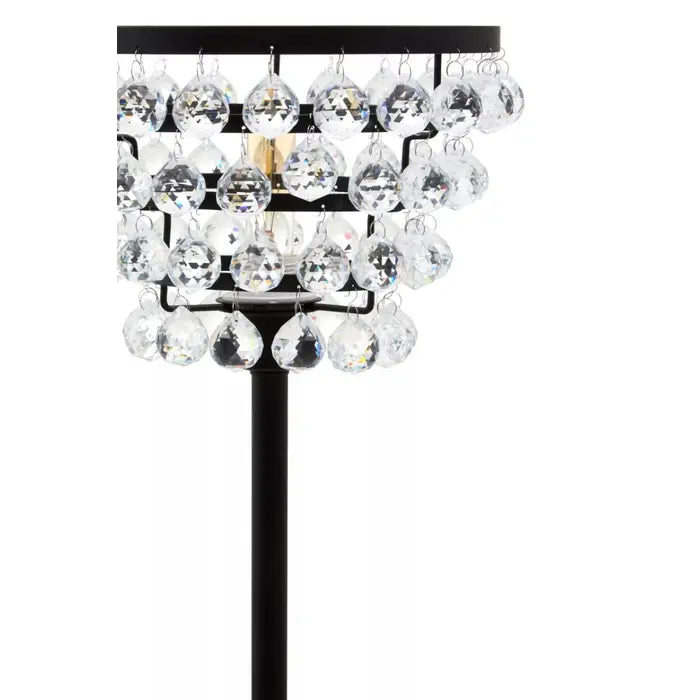 Walton Clear Crystal Table Lamp with Black & Gold  Metal