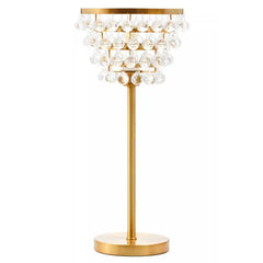 Walton Clear Crystal Table Lamp with Black & Gold  Metal