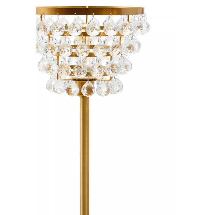 Walton Clear Crystal Table Lamp with Black & Gold  Metal