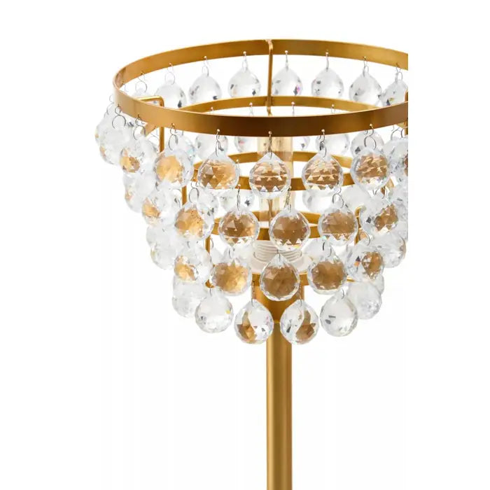 Walton Clear Crystal Table Lamp with Black & Gold  Metal