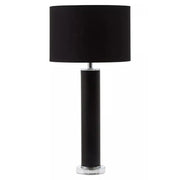 Wallasey Black Snake Leather Effect Table Lamp with Chrome Base