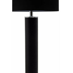 Wallasey Black Snake Leather Effect Table Lamp with Chrome Base