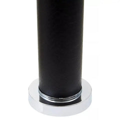 Wallasey Black Snake Leather Effect Table Lamp with Chrome Base