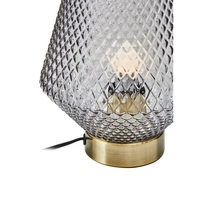 Porthleven Smoked Glass Table Lamp- Various Finishes