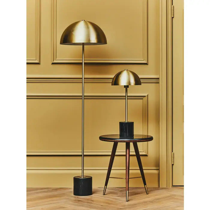 Midnight Marble and Brass Lamp