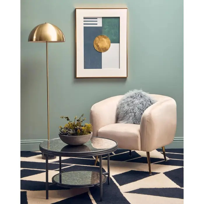 Midnight Marble and Brass Lamp