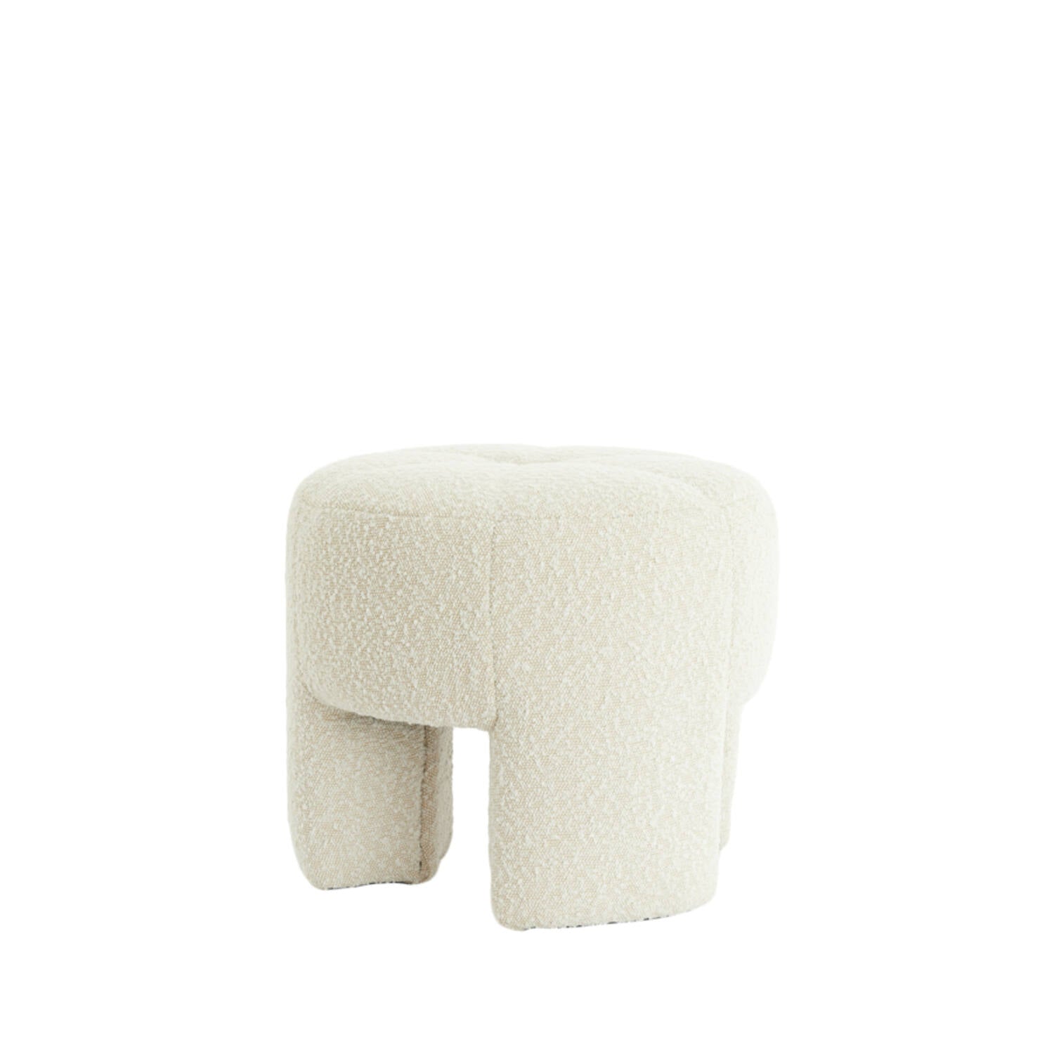 Pouf Ø51X45 Cm Batoemi - Velvet Burgundy/Cream
