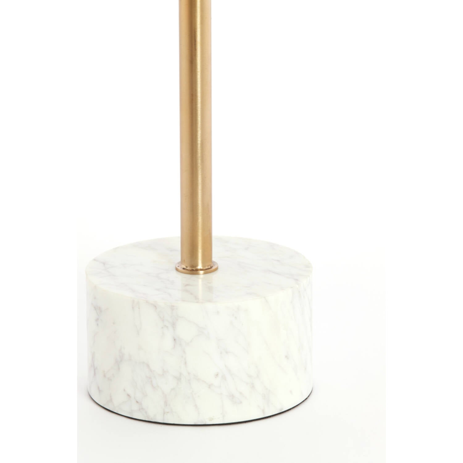 Civita Marble Side Table- White+Antique Bronze