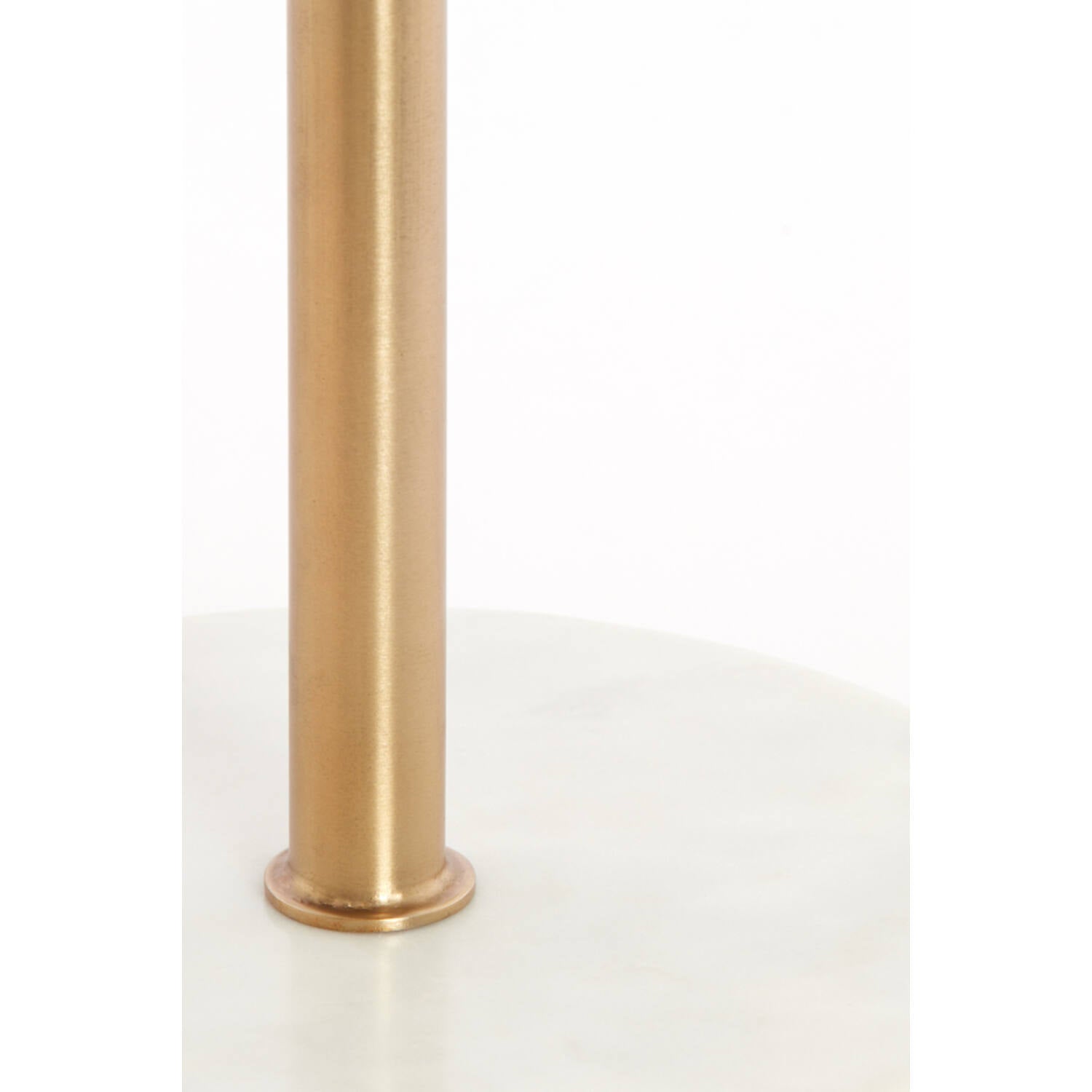 Civita Marble Side Table- White+Antique Bronze