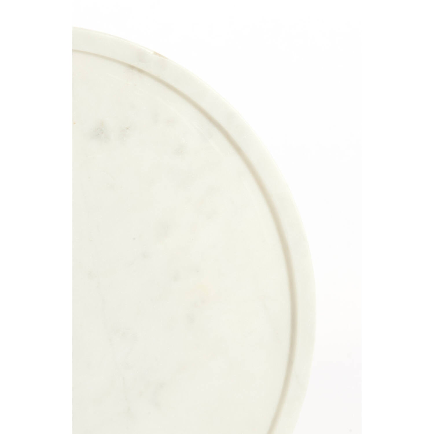 Civita Marble Side Table- White+Antique Bronze