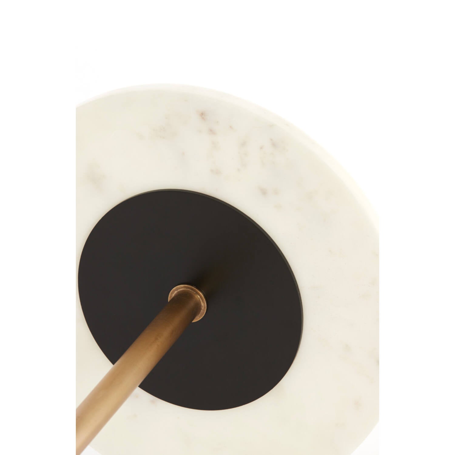 Civita Marble Side Table- White+Antique Bronze