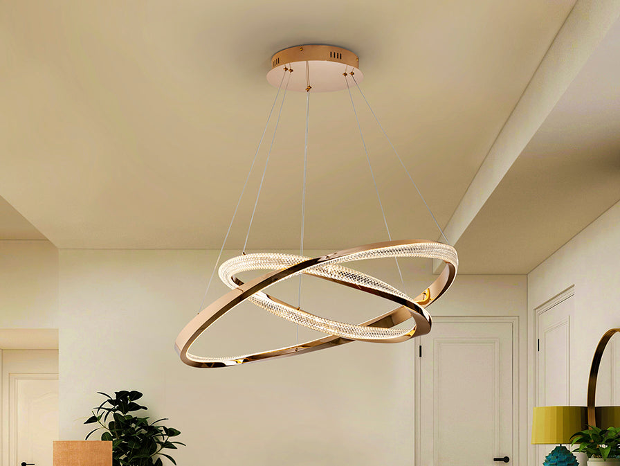 Orbitas Ceiling Light- Gold - 2 Rings