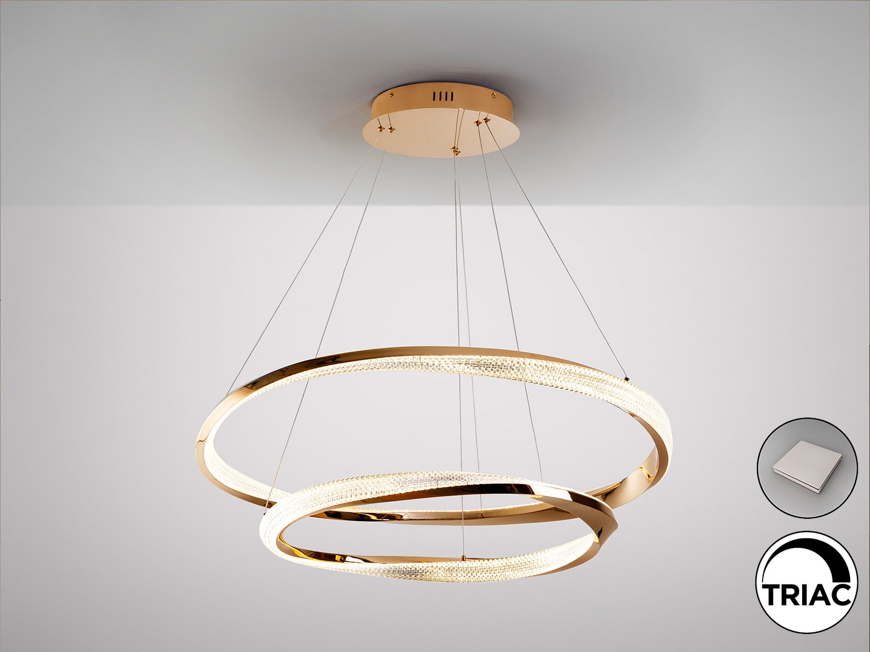 Orbitas Ceiling Light- Gold - 2 Rings