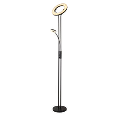 Mother & Child Floor Lamp In Matt Black Metal/Satin Brass Metal Integrated LED