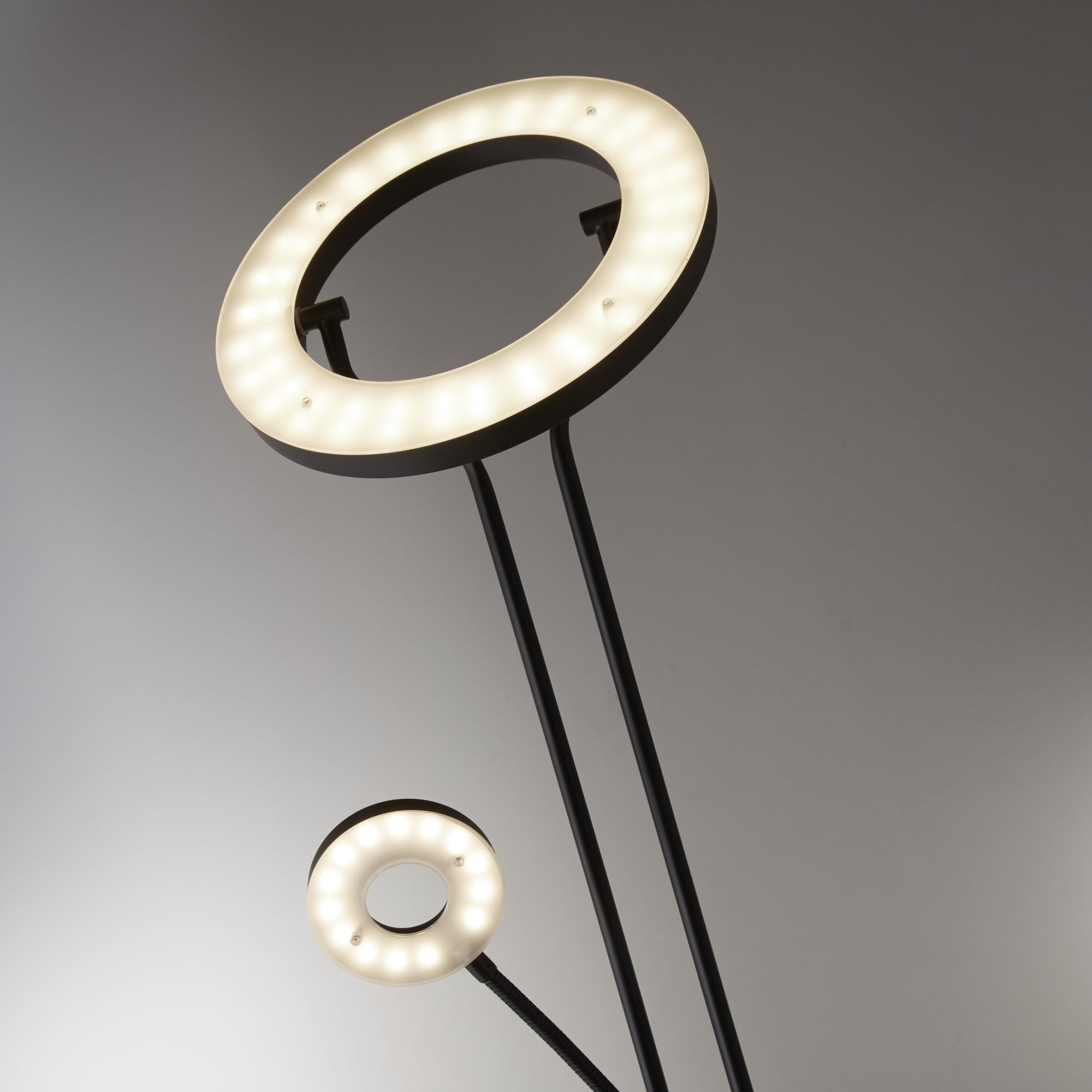 Mother & Child Floor Lamp In Matt Black Metal/Satin Brass Metal Integrated LED