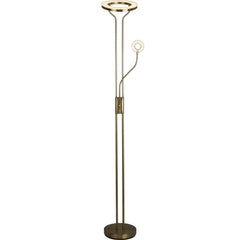 Mother & Child Floor Lamp In Matt Black Metal/Satin Brass Metal Integrated LED