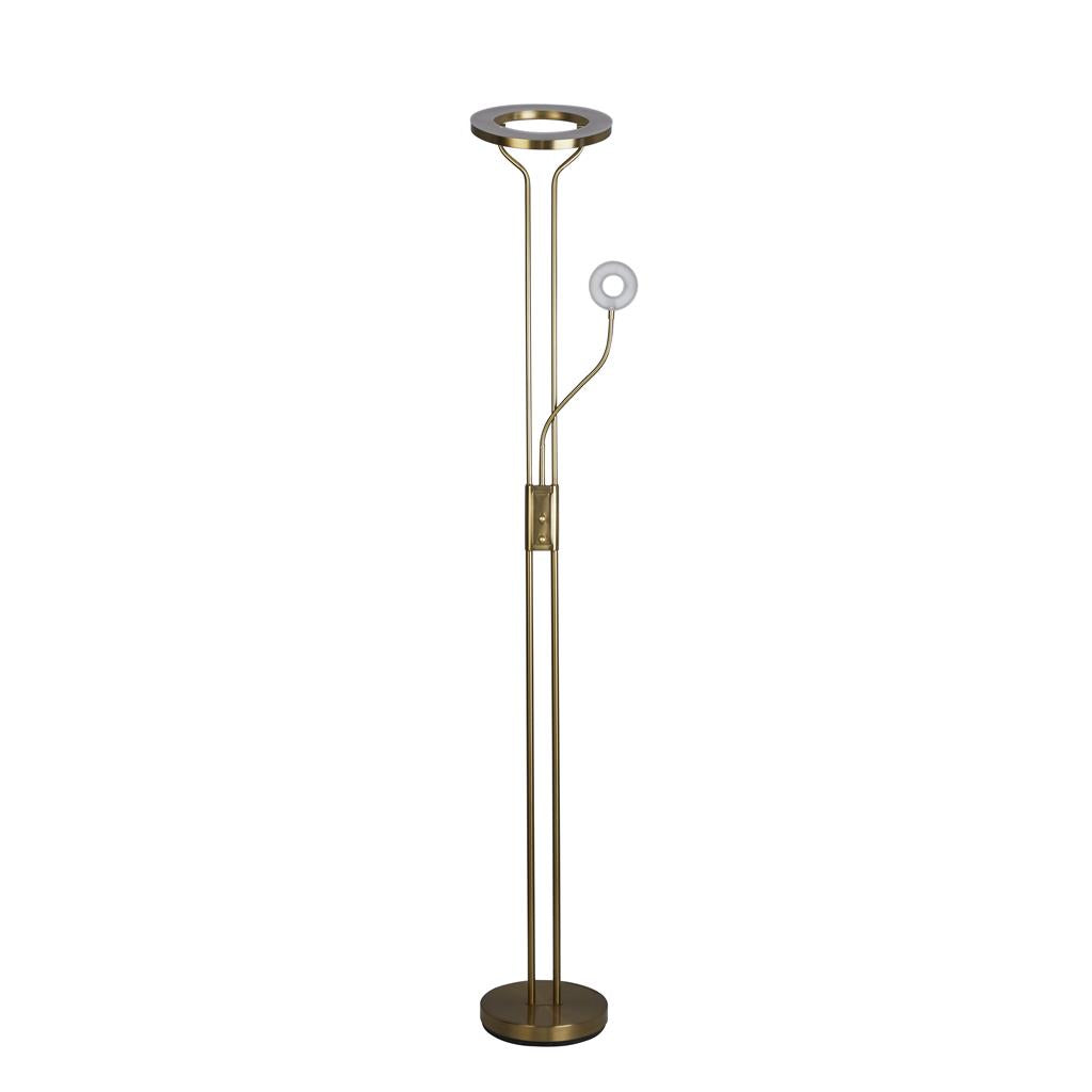 Mother & Child Floor Lamp In Matt Black Metal/Satin Brass Metal Integrated LED