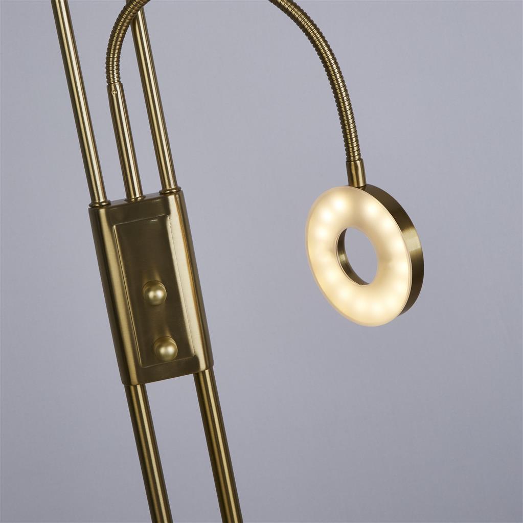 Mother & Child Floor Lamp In Matt Black Metal/Satin Brass Metal Integrated LED