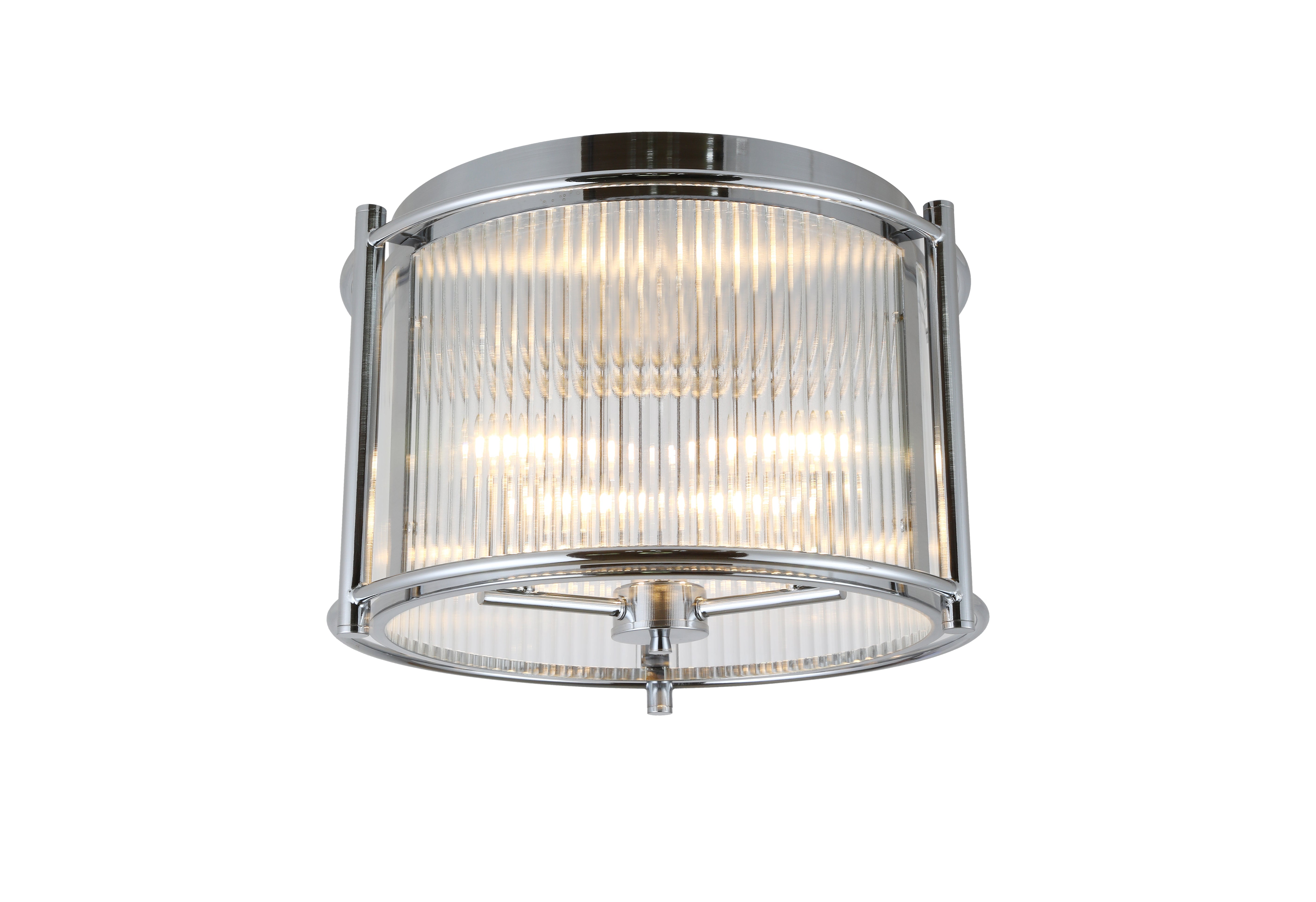 Cici 3Lt Flush Ceiling Light - Chrome / Satin Brass