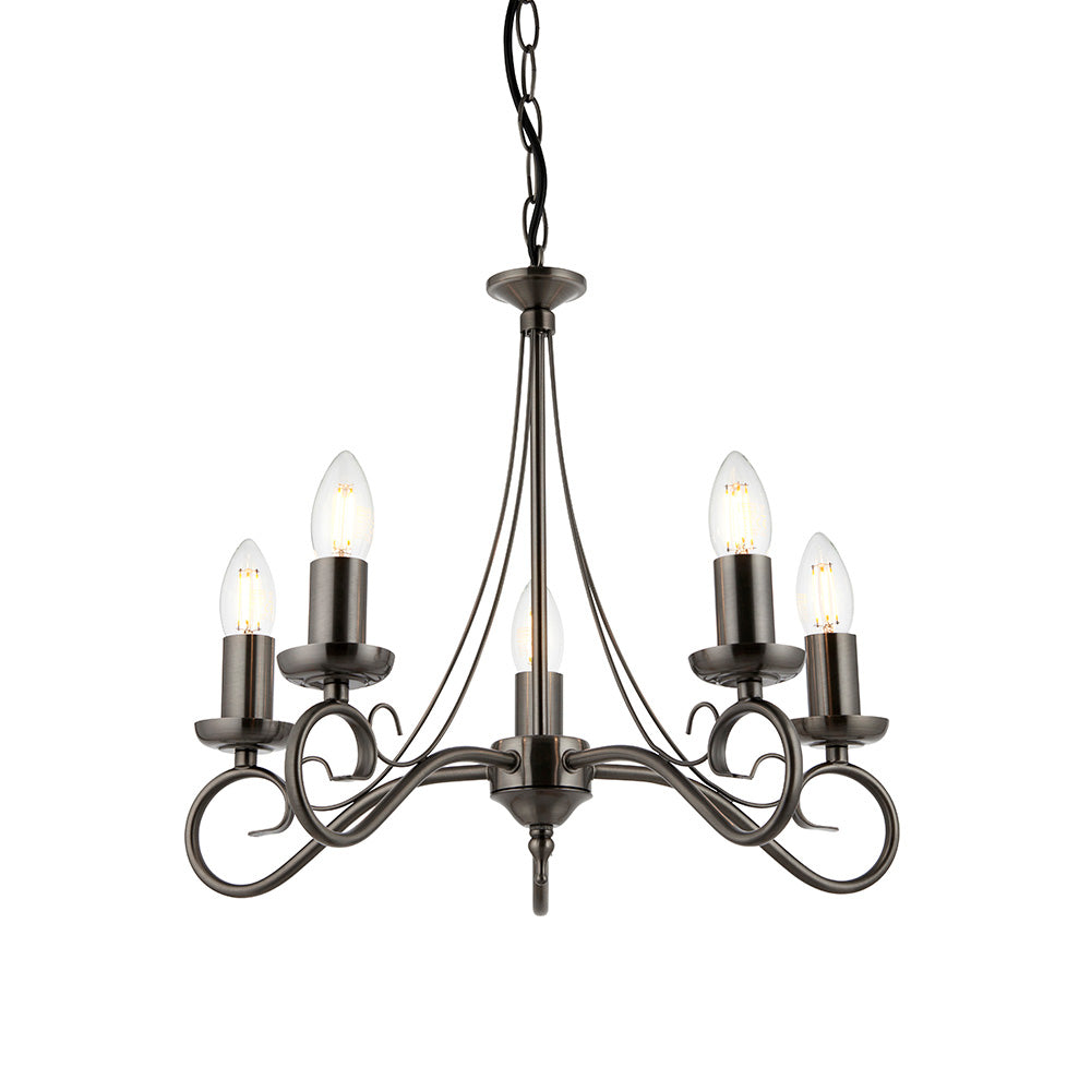 Ketley 5Lt Multi-Arm Pendant - Antique Silver