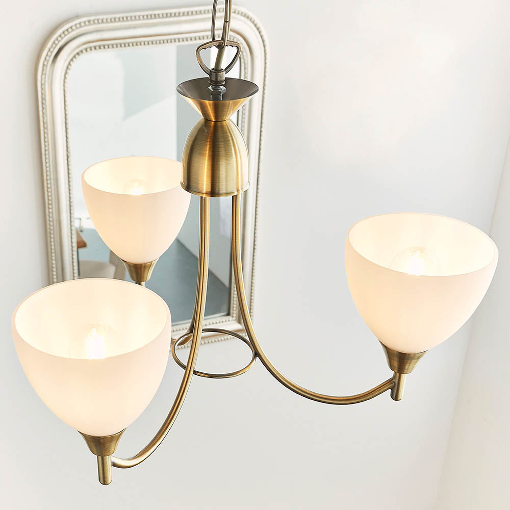 Tierney 3Lt Pendant, Antique Brass CLEARANCE