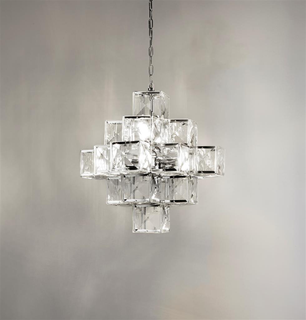 Glacier 7 Lt Ceiling Pendant - Chrome & Acrylic