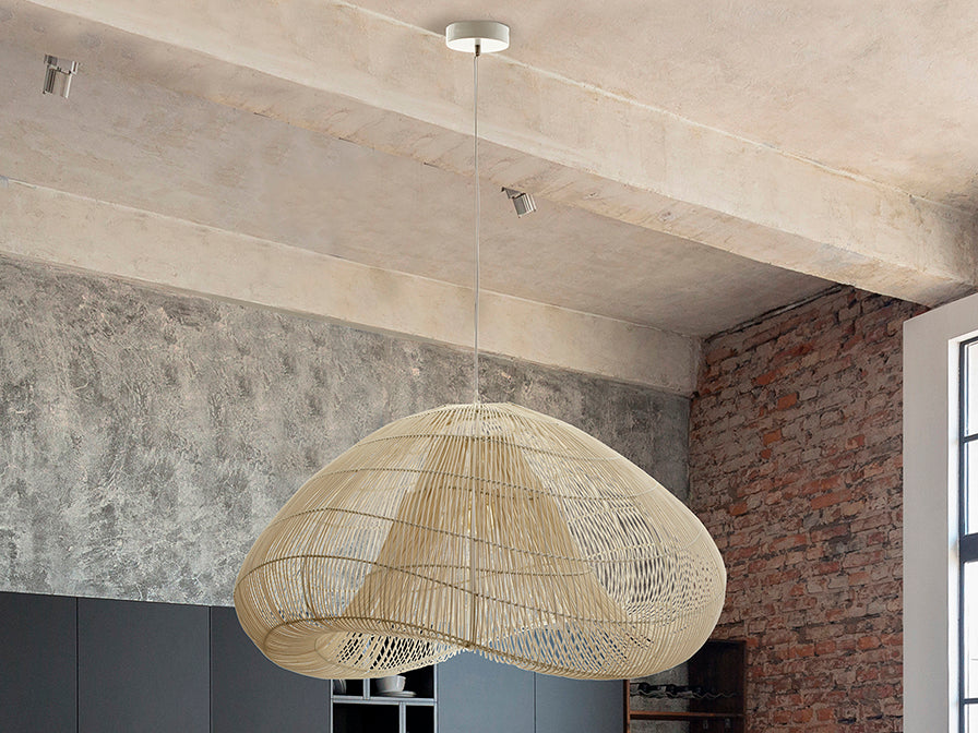 Sabah Rattan Ceiling Light- White Rattan