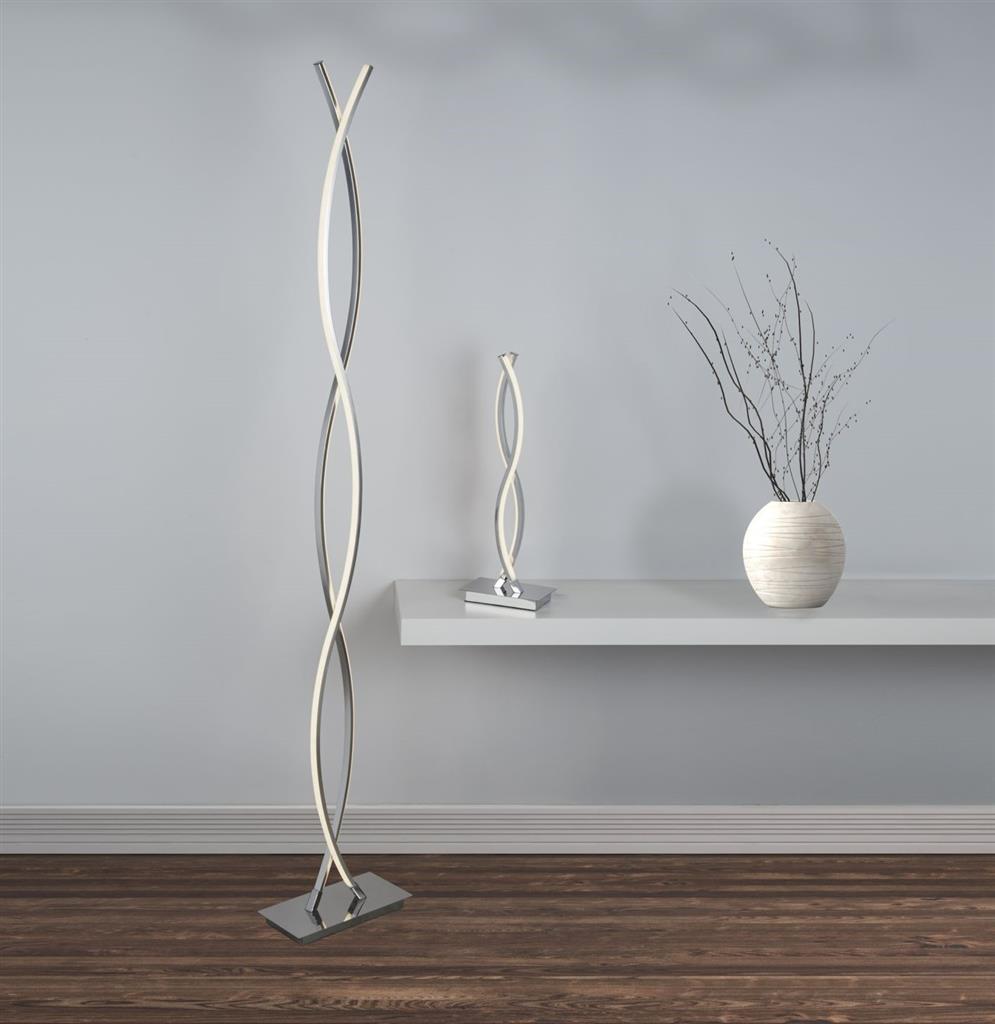 Platt LED Wave Floor Lamp - Chrome & Opal Integrated LED