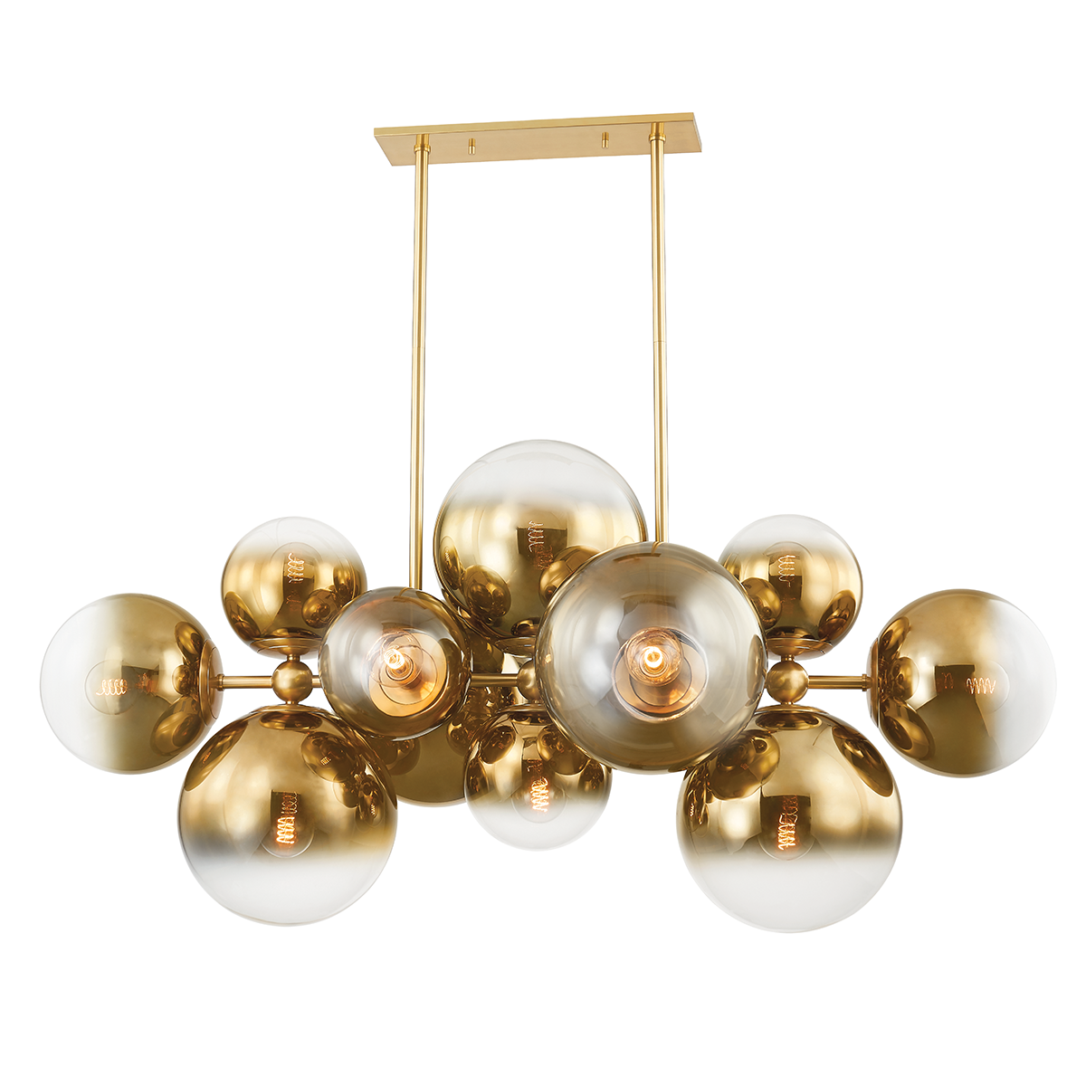 Kyoto 12Lt Island - Brass Plated Glass