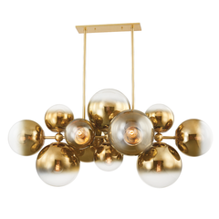 Kyoto 12Lt Island - Brass Plated Glass