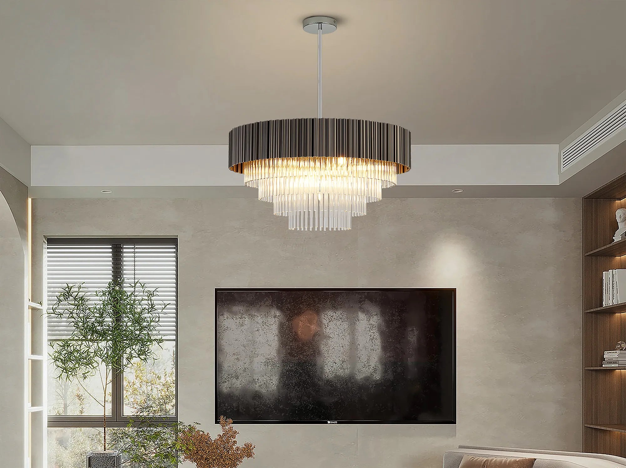 Kyabram Fixed Pendant, 4/9/11 Light G9- Oxidised Coffee/ Grey Finishes