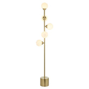 Gallant Floor Lamp- Satin Brass with Gloss White Glasses