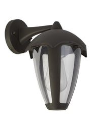 BLUEBELL OUTDOOR WALL LIGHT - GREY METAL & CLEAR POLYCARB